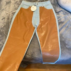 Leather Fashion Jeans Cowgirl